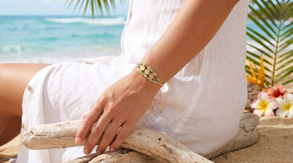 Bracciale Desert Coin – Verde oliva indossato