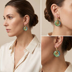 Orecchini Vintage Vibes – Verde scuro indossati