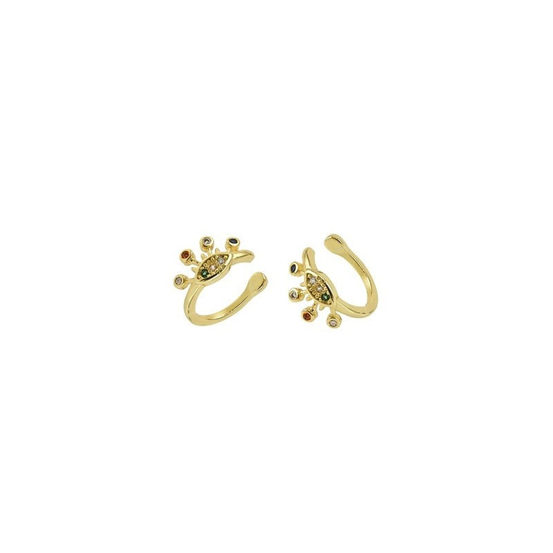 Orecchini Ear Cuff Occhio con Zirconi – Oro