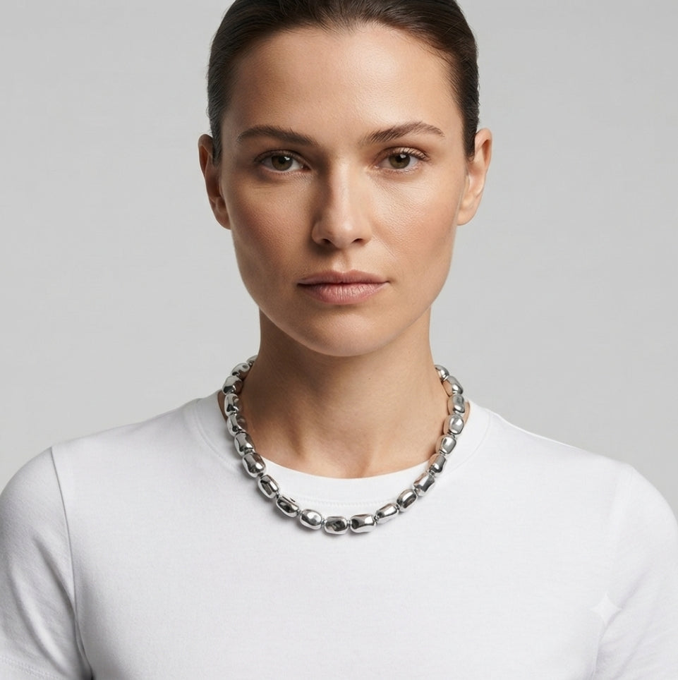 Collana choker moderno  Argento